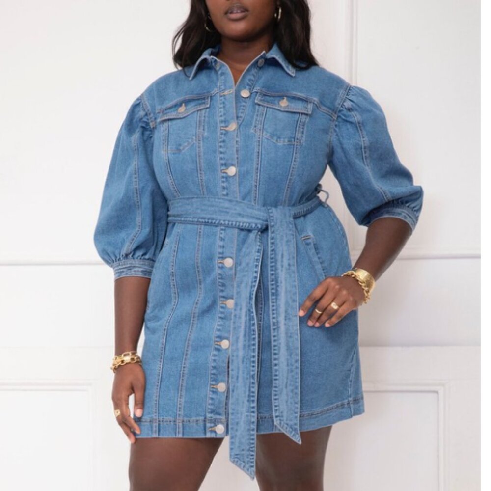 NWT ELOQUII Denim Jacket Dress Size 16